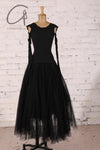 marc le bihan off shoulder long sleeve dress 21973 E23 black
